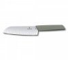 Nóż Santoku, ostrze ryflowane, 17 cm, oliwkowy VICTORINOX 6.9056.17K6B